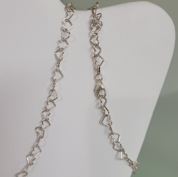 Sterling silver Italy vintage heart link SET necklace and bracelet 😍 - Picture 4 of 7